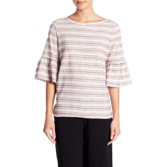 Max Studio Top Topstitched Bell Sleeve - Picture 2 of 8